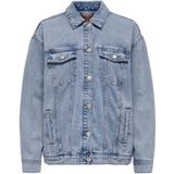 Curve - Denim Jas - Blauw - Katoen - Lange Mouwen