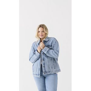 Curve - Denim Jas - Blauw - Katoen - Lange Mouwen