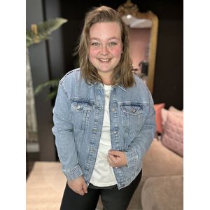 Carocean - Denim Jas - Lange Mouwen - Gespreide Kraag - Zijzakken