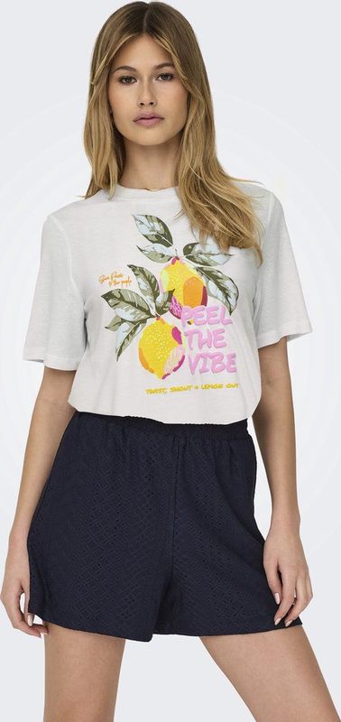 Only - Tops - Dames - Wit - Fruit Top Box Junior Cloud Dancer