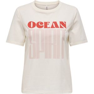 Only Abelone Word Shirt Dames - Maat M