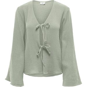 JDY - Top - Grijsgroen - 100% Katoen - Wijde Mouwen