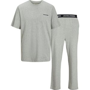 Jack & Jones - JACEVEREST - Pyjama Lang - Grijs Gemêleerd/Zwart/Wit - 2-delig