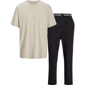 JACK & JONES - JACEVEREST - Pyjama - Lichtbeige/Zwart - Korte Mouwen