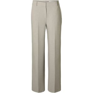 SELECTED - SLFRita - Pantalon - Greige - Wide Leg - Mid Waist