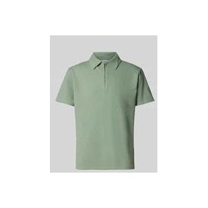 Selected - SLHSANDER SEERSUCKER ZIP - Poloshirt - Effen - Katoen/Elastaan