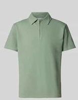 Selected - SLHSANDER SEERSUCKER ZIP - Poloshirt - Effen - Katoen/Elastaan