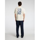 Selected Homme - Slhrelaxwill License SS O-Neck T-Shirt - Katoen - Casual Stijl