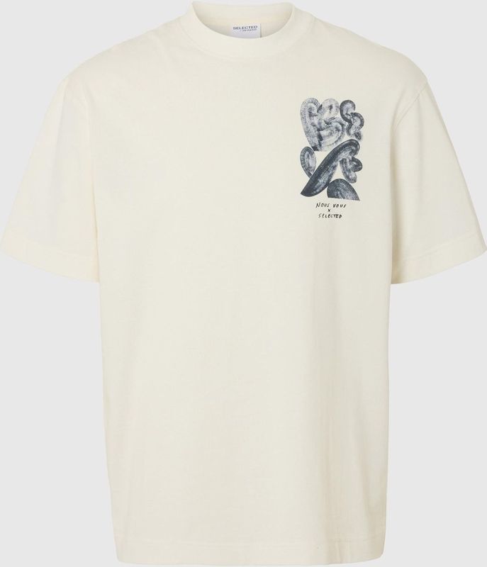 Selected Homme - Slhrelaxwill License SS O-Neck T-Shirt - Katoen - Casual Stijl