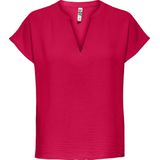 Jacqueline de Yong - Casual T-shirt - Rood - 51% Gerecycled Polyester
