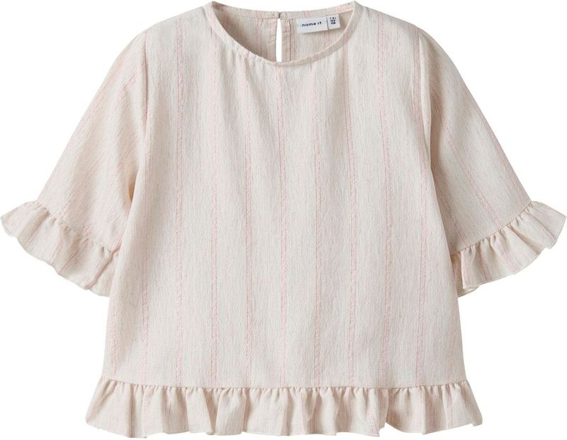 T-shirt - Gestreept - Korte Mouwen - Geweven Stof