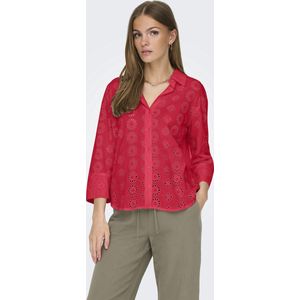 JACQUELINE de YONG Blusenshirt Trendiges Hemd mit Lochstickerei und längerer Rückenpartie JDYTALLIE 3/4 LONG SHIRT WVN NOOS
