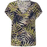 JDY JDYSTAR SEZEN LIFE TOP WVN DIA Dames Top - Black Iris 01_25_18 Multi Tropical Leaves