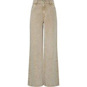 Pieces - Pcfay Mw Wide - Denim Jeans - Sandshell - Dames