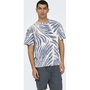 ONLY&SONS - ONSZEKE LIFE REG WASHED SS AOP TEE - Heren - T-shirts
