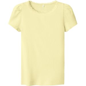 NAME IT MINI T-shirt rib gebreid lichtgeel
