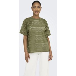 Only - Onlaniri SS O-Neck Top - T-Shirt - Army - 97% Polyester - 3% Elastaan