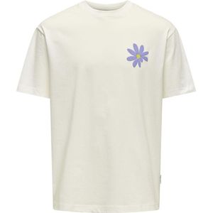 ONLY & SONS ONSFLORA COL PRINT RLX SS TEE Heren T-shirt - Cloud Dancer Flora Col Cloud