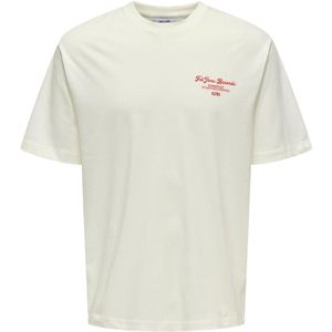 ONLY & SONS ONSRYLAN RLX RECORD PCH PRINT SS TEE Heren T-shirt - Cloud Dancer Jims Cloud