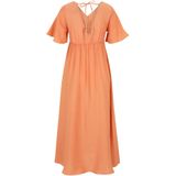 Vmmflora - Zwangerschapsjurk - Maxi Lengte - V-Hals - Korte Mouwen