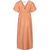 Vmmflora - Zwangerschapsjurk - Maxi Lengte - V-Hals - Korte Mouwen