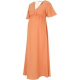 Vmmflora - Zwangerschapsjurk - Maxi Lengte - V-Hals - Korte Mouwen