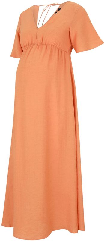 Vmmflora - Zwangerschapsjurk - Maxi Lengte - V-Hals - Korte Mouwen