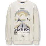 ONLY & SONS JUNIOR - Sweatshirt - Blauw - Katoen - O-hals - Lange Mouwen