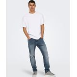 Onsweft - Mid Waist Regular Fit Jeans - Mid Wash - Stretch Denim