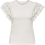 ONLY - ONLMACY - T-shirt - Wit - Kwartmouw - Effen