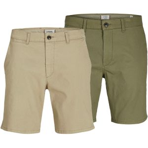 JJ Rebel - JREBSHARP - Chino Broeken - Beige / Olijfgroen - 2 Pack