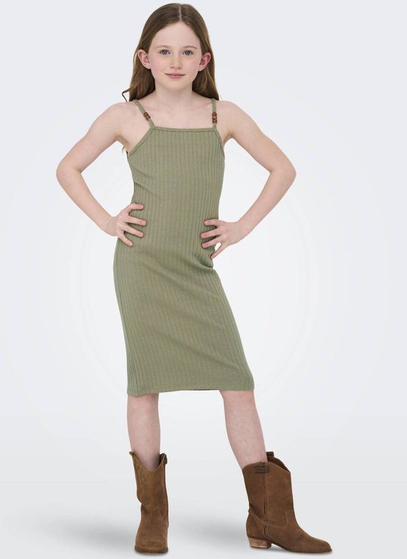 KIDS ONLY GIRL - Jurk - Groen - Spaghettibandjes - Vierkante Hals