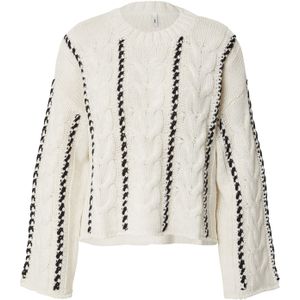 Only - Onltessa Ls Cabel Stitch O-neck - Damestrui - Birch/melange/black