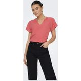 JDY - Top - V-Hals - Korte Mouwen - Volumineuze Mouwen - Regular Fit