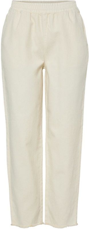 PIECES - Rechte Broek - Ecru - Hoge Taille - Katoen