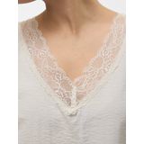 Top - V-hals - Mouwloos - Kantdetail - 85% Viscose, 15% Nylon