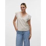 Top - V-hals - Mouwloos - Kantdetail - 85% Viscose, 15% Nylon