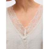Top - V-hals - Mouwloos - Kantdetail - 85% Viscose, 15% Nylon