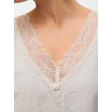 Top - V-hals - Mouwloos - Kantdetail - 85% Viscose, 15% Nylon