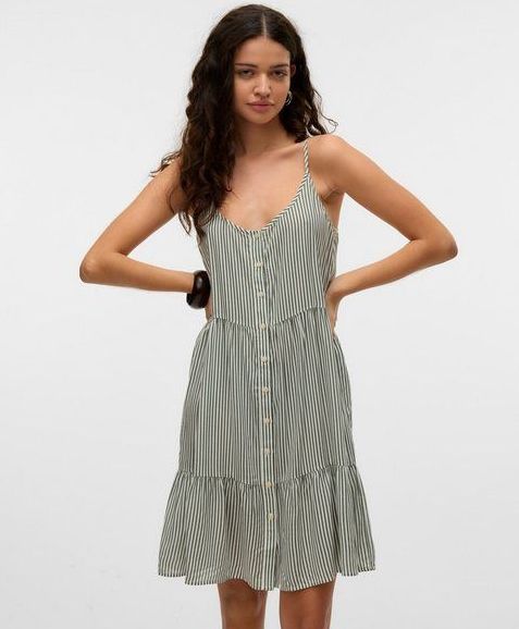 Vero Moda - Vmbumpy WVN Ga Noos - Jurk - Laurel Wreath - Katoen