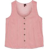 Overhemd - Weggesneden Kraag - Mouwloos - Knoopsluiting - Blauw