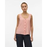 Overhemd - Weggesneden Kraag - Mouwloos - Knoopsluiting - Blauw