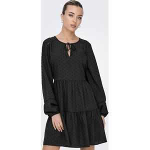 Jdytrain - Korte Jurk - Geknoopte Kraag - Lange Mouwen - Loose Fit