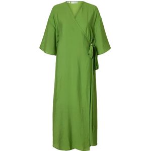 Selected Femme - Vilmi 3/4 Ankle Wrap Dress - Jurk - Groen