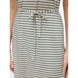 Tuniekjurk - Oatmeal - Viscose/Polyester/Linnen - V-hals, Korte Mouwen