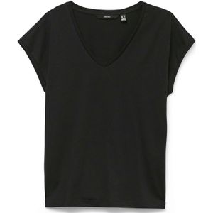 VERO MODA - Vmluna Ss T-shirt - Zwart - Katoen - 1 stuk