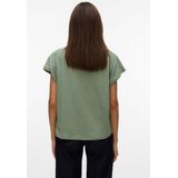 T-shirt - Kanten Detail - O-hals - Korte Mouwen - Regular Fit