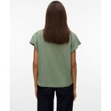 T-shirt - Kanten Detail - O-hals - Korte Mouwen - Regular Fit