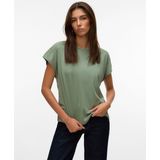 T-shirt - Kanten Detail - O-hals - Korte Mouwen - Regular Fit