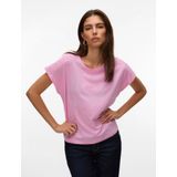 T-shirt - Kanten Detail - O-hals - Korte Mouwen - Regular Fit